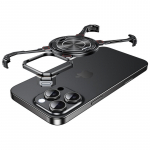 Alumiiniumist raamita kaitse&uuml;mbris, iPhone 14 1615 Pro Max jaoks MagSafe juhtmevaba laadimisega, 360&deg; p&ouml;&ouml;ratav alus Lihtne telefoni&uuml;mbris iPhone 13 Pro must