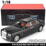1:18 Rolls-Royce'i fantoommudelauto t&auml;histaevaga katuseluuk, tsingisulamist tagasit&otilde;mmatav m&auml;nguasi survevalatud auto heli ja valgusega realistlike kollektsiooni kaunistustega must