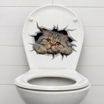 1 tk ilus Lotus Butterfly tualettkleebis Vannitoa tualettruumi kate Dekoratiivne veekindel isekleepuv kleebis