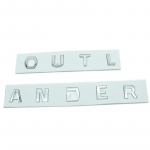 13-19 Outlanderi jaoks Kirjad Kapoti Embleem Eesmise Kapoti Embleem 3D ABS Kleebised Kroom Must Auto Stiilitarvikud Silver