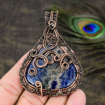 Sodalite Handmade Copper Wire Wrap Jewelry Pendant 3.03 j9k44