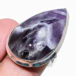 Chevron Amethyst Handmade 925 Sterling Silver Jewelry Ring Size 6 a1v49