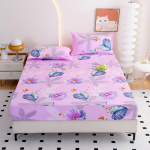 Elastikpaelaga voodilina Sebra triipudega tr&uuml;kitud Paigaldatud voodilina Queen Size Voodilinade komplektid Kvaliteetsed &Uuml;hekordsed voodilinad Single90x200x25cm1pc