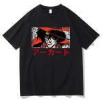 Hellsing Ultimate T-s&auml;rk Unisex Harajuku Aesthetic Alucard Eyes T-s&auml;rk Unisex Anime Unisexga Kvaliteetne Retro puuvillane Liiva T-s&auml;rk 2XL