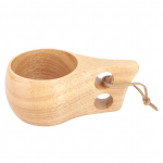 Puidust Teetass Mitmeotstarbeline P&otilde;hjamaade Stiilis Puidust K&auml;epidemega Kruus Veini, Piima, Kohvi Joomiseks 200ML Single Hole