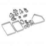 18 tk/komplekt Roostevabast terasest k&uuml;psisevormid, biskviidivormid, piparkoogimaja vorm, DIY k&uuml;psetust&ouml;&ouml;riist