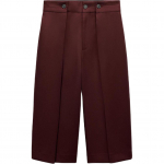 Zara Zw Series Kollektsioon &Uuml;hev&auml;rvilised Volditud Bermuda Keskmise V&ouml;&ouml;kohaga L&uuml;hikesed Vabaaja P&uuml;ksid Naiste l&uuml;hikesed p&uuml;ksid Burgundia 9729666-681 XL
