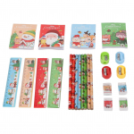 4 Komplekt J&otilde;ulude Koolitarvete Komplekt 2tk Pliiats Joonlaud Kustukumm Teritaja Komplekt &Otilde;pilastele Peolauakaunistused