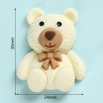 10 tk Cartoon Resin Mini Bear amuletid isetehtud ehete valmistamise tarvikute jaoks valge