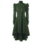 Naiste vintage Steampunk pikk mantel Gooti mantel Naiste retrojope M roheline