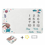 Kuukujuline kahepoolne flanell beebi verstaposti fotograafia tekk 100x150cm