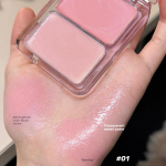 Hydrating Two color Blush Cream for Face Highlighting and Contouring 01
