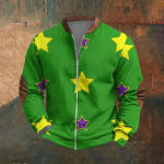 Meeste retro vabaaja spordir&otilde;ivad avatud lukuga dressipluusjakk XXXL lilla