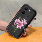 Pehme silikoonist ruudukujulise redeli mustriga telefoni&uuml;mbris, t&auml;ielikult kattev, kaamera p&otilde;rutuskindel kaitse, kummist &uuml;mbris Vivole Vivo Y18 must