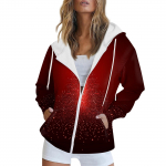 Naiste j&otilde;ulutr&uuml;kiga dressipluus s&uuml;gistalvine pikkade varrukatega kardiganjakk taskutega lukuga kapuuts &uuml;ler&otilde;ivad M