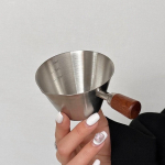 Uus 100ML Itaalia Espresso M&otilde;&otilde;teklaas Puidust K&auml;epide Skaalaga V&auml;ikesed Piimaklaasid Roostevaba Teras Vedeliku Doseerimise T&ouml;&ouml;riist helehall v&auml;rv