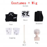 Anime Demon Slayer Shinazugawa Sanemi Cosplay Kost&uuml;&uuml;m Riietus Parukas Kleebised T&auml;iskomplekt Konventsiooni Cosplay Kost&uuml;&uuml;m S must