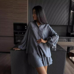 Naiste mood vabaaja &uuml;hev&auml;rvilise tr&uuml;kiga pikkade varrukatega POLO kaelap&uuml;ksid, &uuml;likonnad XL