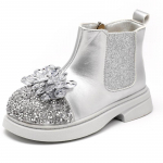 Uued S&uuml;gis-Talv T&uuml;druku Pahkluusaapad Litrid Luksus Laste Printsess Saapad Mood Rhinestone Mitmek&uuml;lgsed Laste Vabaaja L&uuml;hikesed Saapad 26