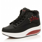 Talvine sametine soe k&otilde;rge &uuml;laosaga naiste puuvillased kingad Kiikkingad Sisek&otilde;rguse suurendamisega lumesaapad Naiste kingad 35-40 35 must