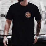 P&uuml;ha Benedictuse medal Katoliku pullover T-s&auml;rk Camisas Mehed Naised Vabaaja Tr&uuml;kitud Puuvillane T-s&auml;rk Vintage Harajuku &Uuml;lem&otilde;&otilde;tmeline T XXXXXL must