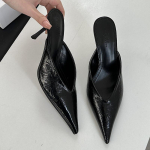 Moodne SUOJIALUN 2025 Uus Kaubam&auml;rk Naiste Sussid Moodsad Terava Ninaga Slip-On Daamide Elegantne Mulje Kingad &Otilde;huke K&otilde;rge Kontsaga Kleidi Sandaalid Kingad 37 gray