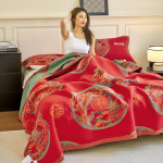 Kahekihiline puuvillane marlpleed &ndash; pikkade kiududega puuvillane uinakuks ja voodikatteks 200*230 Single Towel Blanket