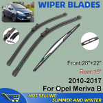 3 tk Opel Meriva B 2010-2017 jaoks 28 + 22 + 16 Esiosa Tagumine Kojameheterad Tuuleklaasi Tuuleklaasi Akna L&otilde;ikuri Tarvikud must