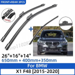3 tk BMW X1 F48 2015-2020 jaoks 26 +16 +14 Eesmised ja tagumised kojamehe terad Tuuleklaas Tuuleklaas Akna l&otilde;ikuri tarvikud 2018 2019 2020 must