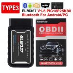 ELM327 V1.5 OBD2 Skanner WiFi BT PIC18F25K80 Kiip OBDII Diagnostikavahendid iPhone'ile Androidile PC-le ELM 327 Auto Koodilugeja V1.5 PIC18F25K80