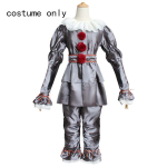 Pennywise Cosplay Kost&uuml;&uuml;m T&auml;iskasvanud/lapsed Klouni Taass&uuml;nd Cos Terror Hirm Riidekomplekt Halloweeni Karnevali Maskeraadi jaoks(130cm-xxxl)) Kids140 gray
