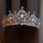 Pruudi Kristallist Diadeem Kerge Luksus Printsessi Stiilis Kroon &Otilde;htus&ouml;&ouml;gi Diadeem Moeshow Esituskleit Aksessuaarid Elegantne ja Tippkvaliteetne gray