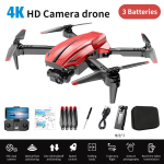 2025 Uus CS-1 puldiga droon 6K HD &uuml;he-/kahekaameraga optilise voolu positsioneerimine WiFi FPV helikopter RC nelikopter Selfie RC droon single camera 3 battery punane