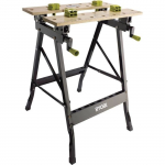RYOBI - Etabli pliable orientable &agrave; 90&deg; - table bambou 605 x 625 x 790 mm - 6,5 kg - Livr&eacute; avec 4 mors et 1 cl&eacute; de service - RWB02 hall