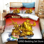3D-prindiga Asterixi multikategelaste Obelixi voodipesukomplekt Topelt Twin King Tekikott Tekk Padjap&uuml;&uuml;r Poistele T&uuml;drukutele T&auml;iskasvanute Magamistuba 70x133cm brown