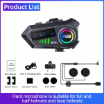 Y30 Mootorrattakiiver Intercom Moto Peakomplekt Stereo H&auml;&auml;lejuhtimine Bluetooth 6.0 Vabak&auml;ek&otilde;ne Veekindel 1000mAh LED-valgustiga