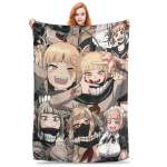 Himiko Toga austusmustriga kootud tekk fliisist Boku No My Hero Academia manga &uuml;lipehme visketekk reisimiseks voodikate 30x40in