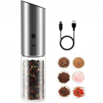 Elektriline Soola ja Pipra Veski Komplekt USB Laetav Elektriline Pipraveski Shakerid Automaatne V&uuml;rtside Terasmasin K&ouml;&ouml;giriist 1PCs