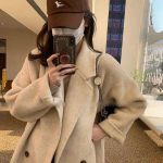 Kahepoolne villane mantel Vaba vabaaja villane mantel M