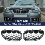Paar v&otilde;idus&otilde;idugrill teemantneeruv&otilde;re BMW E60 E61 550i 535i M5 2004-2009 esikaitseraua iluv&otilde;re Meteor Style jaoks Black and Silver
