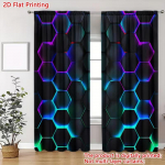 2 tk Digitaalsed E-spordi Kardinad, Multifilmim&auml;ngu Stiilis, Sobivad Magamistubadesse ja Elutubadesse, Kardinapuu Taskuga Dekoratiivsed Kardinad 24x59in(60x150CM)x2&Rod Pocket