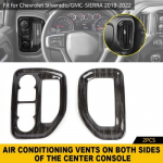 Black Wood Side Dash Air Vent heating Fan Trim Cover For Chevrolet Silverado 19+