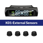 E-ACE K01 TPMS solar sensor intelligence Wireless Tire Pressure Monitoring System Auto Security Alarm Device With 4 sensors K01-External sensors