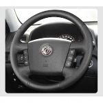 for Kia Mohave Borrego 2008 High Quality Leather Hand Sewn Steering Wheel Cover black line