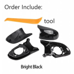 4pcs Carbon Fiber Style Black Side Mirror cover Caps for BMW X3 iX3 G01 G08, X4 G02, X5 G05, X6 G06, X7 G07 Bright Black