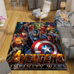 1 tk Marvel Avengers Superkangelaste piirkonnamatt, libisemiskindel p&otilde;himatt, koomiksitegelaste disain, pehme samet, ruumidekoratsioon, pestav 80cm by 120cm black