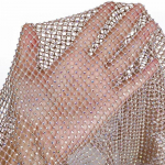 50cm S&auml;delev Kivist V&otilde;rkkangas L&auml;ikiv Kristall Elastne Kalav&otilde;rkkangas Kleidi Seeliku Kost&uuml;&uuml;mi DIY &Otilde;mblusk&auml;sit&ouml;&ouml;tarbed 50x120cm &scaron;ampanjav&auml;rvi