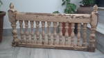 Antiikne k&auml;sitsi maalitud puidust k&auml;sipuu: Vananenud nikerdustega aiapaneel 16&rdquo; X 8&rdquo; X 24&rdquo; (l x w x h) mitmev&auml;rviline