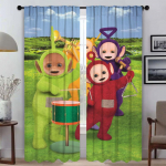 2 kaasaegse elutoa kardinat teletubbidest kardinapaneel Halloweeni kaunistus T&uuml;ll magamistoa valgust blokeeriv istumiseks Pol&uuml;ester W100*H130(CM)-Hooks&2PCS
