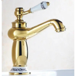 Vannitoa segisti Antiikne pronksviimistlusega messingist kraanikauss Massingist kraanid &Uuml;he k&auml;epidemega Segisti kraanid Vannikraana ELFCT001 kuld